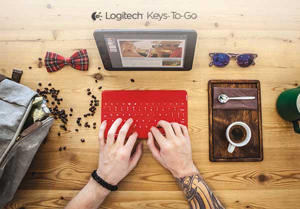 薄型で携帯しやすい耐水設計のiPad・iPhone用キーボード「Keys-To-Go」