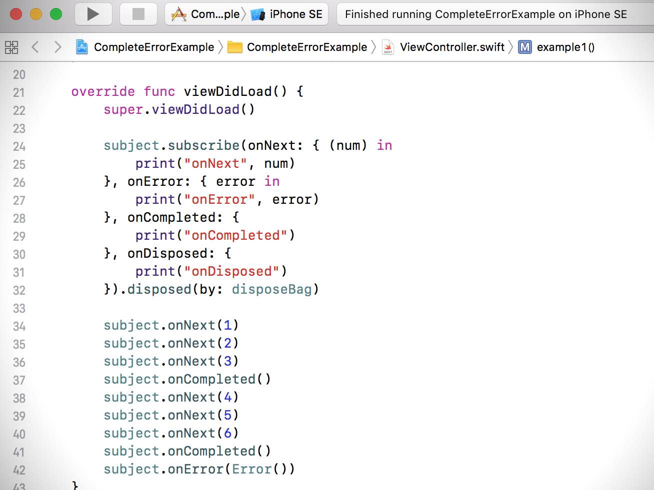 【RxSwift】completedかerrorが流れてきたらsubscribeはdisposeされる