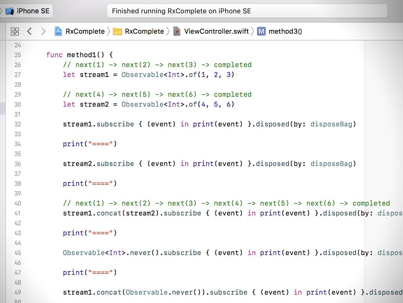 【RxSwift】ストリームのcompletedをつぶす（消し去る）方法